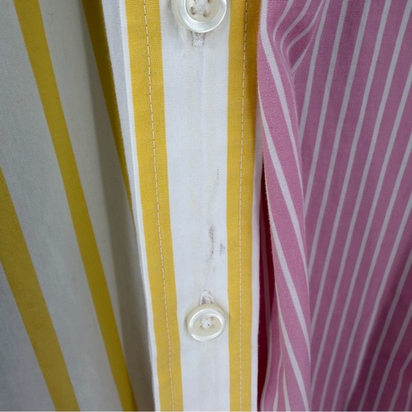 GAP "The Big Shirt" Multi Stripe Combo Size L Preppy Relaxed Oversized Spring - Picture 2 of 6
